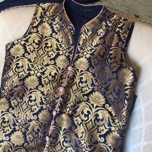 Navy Blue Pajami Indian/Pakistani Suit